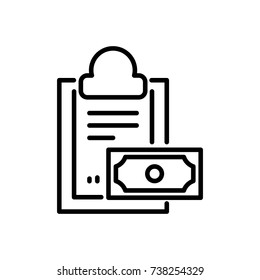Premium accounting icon or logo in line style. High quality sign and symbol on a white background. Vector outline pictogram for infographic, web design and app development.