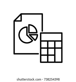 Premium accounting icon or logo in line style. High quality sign and symbol on a white background. Vector outline pictogram for infographic, web design and app development.