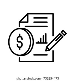 Premium accounting icon or logo in line style. High quality sign and symbol on a white background. Vector outline pictogram for infographic, web design and app development.