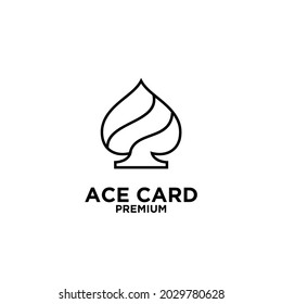 premium ace card black line vector logo icon design