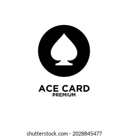premium ace card black vector logo icon design