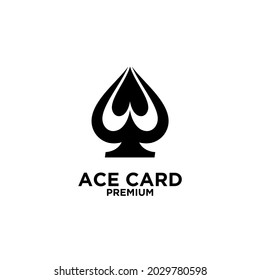 premium ace card black vector logo icon design