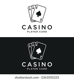 Premium ace poker card logo element. Logo for gambling games, casinos, tournaments and clubs.