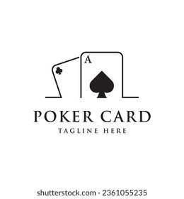 Premium ace poker card logo element. Logo for gambling games, casinos, tournaments and clubs.