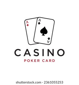 Elemento del logotipo de la tarjeta de póquer Premium ace. Logo para juegos de azar, casinos, torneos y clubes.