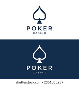 Premium ace poker card logo element. Logo for gambling games, casinos, tournaments and clubs.