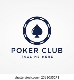 Premium ace poker card logo element. Logo for gambling games, casinos, tournaments and clubs.