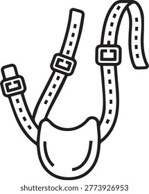 Premium Adjustable Hunting Sling Vector Icon – Essential Primitive Weaponry Gear for Survivalists, Archers, Outdoor Enthusiasts, Tactical Training Manuals, Historical Weaponry Reference