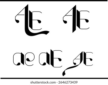 Premium AE Emblem Logo – Calligraphy Letter A and E Symbol Design