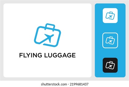 Premium Airplane Luggage Traveller Logo Design