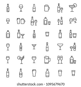 Premium alcohol icon or logo in line style. High quality sign and symbol on a white background. Vector outline pictogram for infographic, web design and app development.