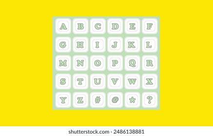 Premium alphabets vector illustration for educational use.
