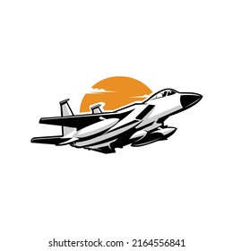 Premium American Fighter Jet Vector Isolated. Best for Tshirt Design Illustration