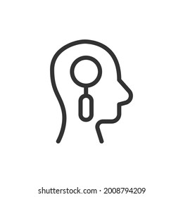 Premium analytics line icon for app, web and UI. Vector stroke sign isolated on a white background. Outline icon of analytics in trendy style.