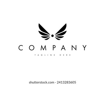diseño del logotipo de ángulo superior o alas de pájaro