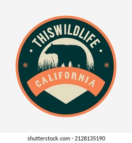 Premium Animal Badge, Adventure Outdoor logo, Wild Life, Zoo, Forest.
