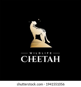 Premium Animal Vector Cheetah Logo Design, Nature Wildlife Graphic Animal Template