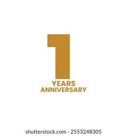 Premium anniversary 1 years celebration emblem logo design vector, Anniversary celebration logo on gold, blue, and white color