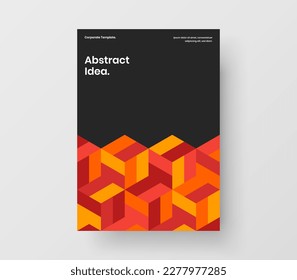 Premium annual report A4 vector design template. Abstract geometric pattern banner layout.