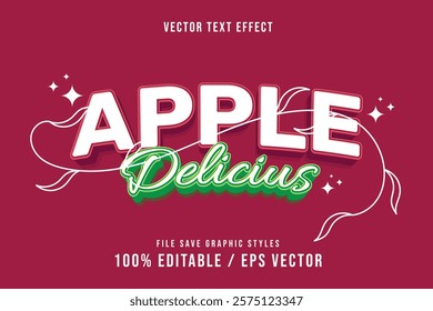 Premium Apple text effects can be edited again, suitable poster, template.