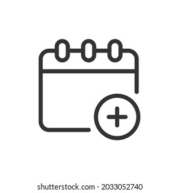 Premium appointment line icon for app, web and UI. Vector stroke sign isolated on a white background. Outline icon of appointment in trendy style.