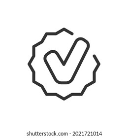 Premium approve line icon for app, web and UI. Vector stroke sign isolated on a white background. Outline icon of approve in trendy style.