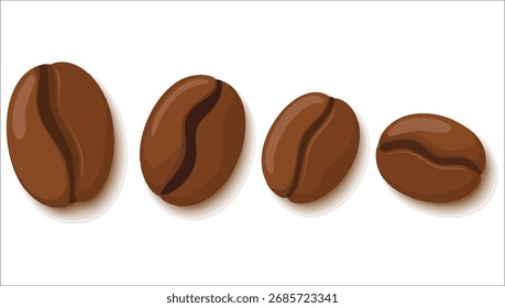 premium arabica kaffeebohnen vektor kunst einzeln weiß