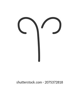 Premium aries line icon for app, web and UI. Vector stroke sign isolated on a white background. Outline icon of aries in trendy style.