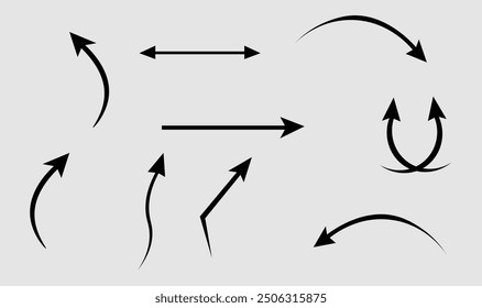 Premium arrows set vector illustration for use.