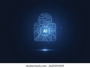 Premium artificial intelligence security digital concept. Abstract technology background protect system innovation for business. Vector illustration