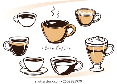 Premium Artisan Coffee Cups Vector Collection