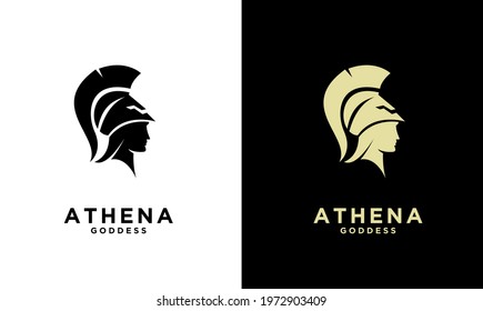 premium Athena the goddess vector logo illustration design isolated background