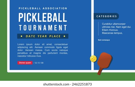 Premium and attractive editable vector file of pickleball competition poster best for your digital design and print mockup	