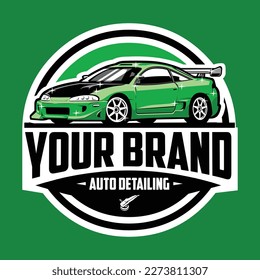 Premium Auto Detailing Logo. Car Wash Emblem Logo Vector Art Design. Best For Auto Detailing Related Industry