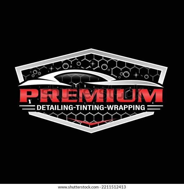 premium auto\
detailing logo design template\
vector.