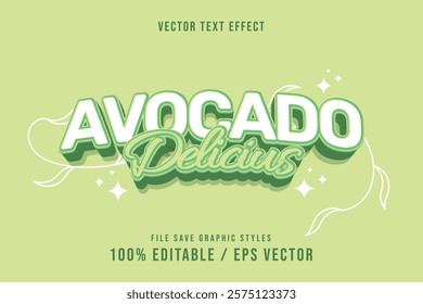 Premium Avocado text effects can be edited again, suitable poster, template.