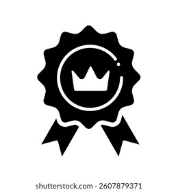  Premium award, badge with crown - vector icon