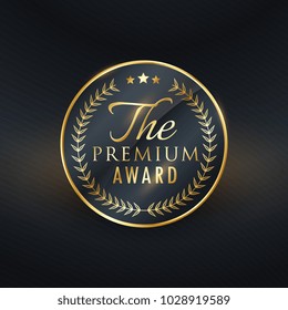 Premium Award Golden Label Vector Design