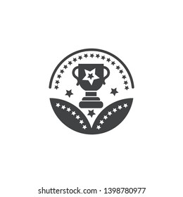 premium award trophy, cup icons - vector sign 