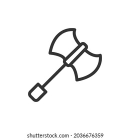 Premium axe line icon for app, web and UI. Vector stroke sign isolated on a white background. Outline icon of axe in trendy style.
