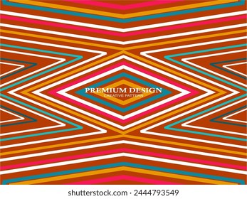 Premium Background with Abstract Colorful Lines pattern. Geometric Digital Art. Retro colorful striped wallpaper.	