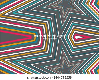 Premium Background with Abstract Colorful Lines pattern. Geometric Digital Art. Retro colorful striped wallpaper.	