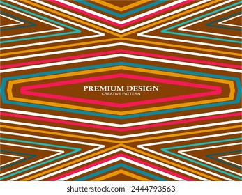 Premium Background with Abstract Colorful Lines pattern. Geometric Digital Art. Retro colorful striped wallpaper.	
