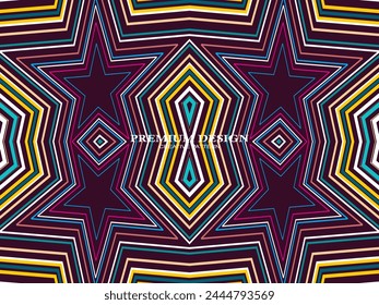 Premium Background with Abstract Colorful Lines pattern. Geometric Digital Art. Retro colorful striped wallpaper.	