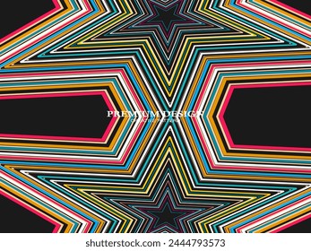 Premium Background with Abstract Colorful Lines pattern. Geometric Digital Art. Retro colorful striped wallpaper.	