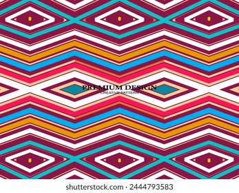 Premium Background with Abstract Colorful Lines pattern. Geometric Digital Art. Retro colorful striped wallpaper.	