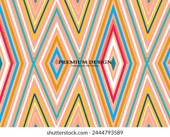 Premium Background with Abstract Colorful Lines pattern. Geometric Digital Art. Retro colorful striped wallpaper.	