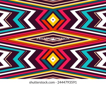 Premium Background with Abstract Colorful Lines pattern. Geometric Digital Art. Retro colorful striped wallpaper.	