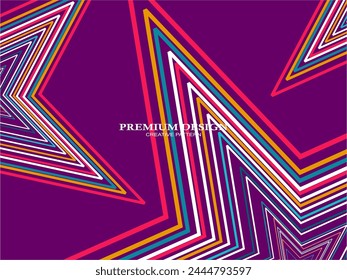 Premium Background with Abstract Colorful Lines pattern. Geometric Digital Art. Retro colorful striped wallpaper.	