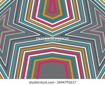 Premium Background with Abstract Colorful Lines pattern. Geometric Digital Art. Retro colorful striped wallpaper.	
